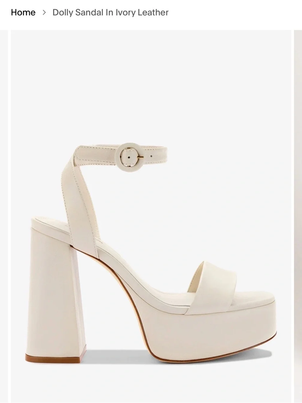 Larroude Dolly Sandal in Ivory Leather